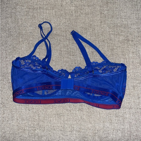 Lounge Blue Lace Bralette 32D - Picture 2 of 3